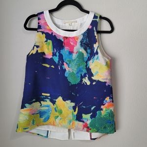 Anthropologie Troubadour watercolor split tail top